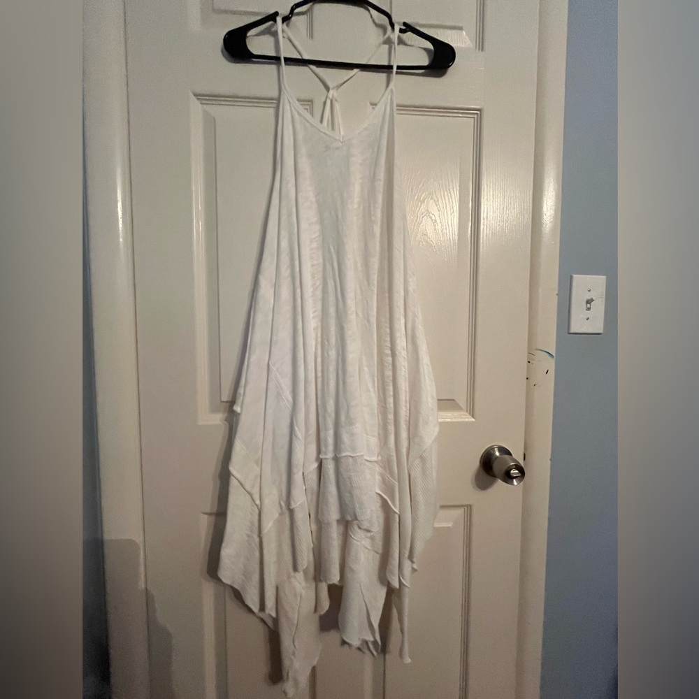 Free People Hibiscus Tunic- Mini Dress We The Free Size Medium White Lightweight - Picture 4 of 10